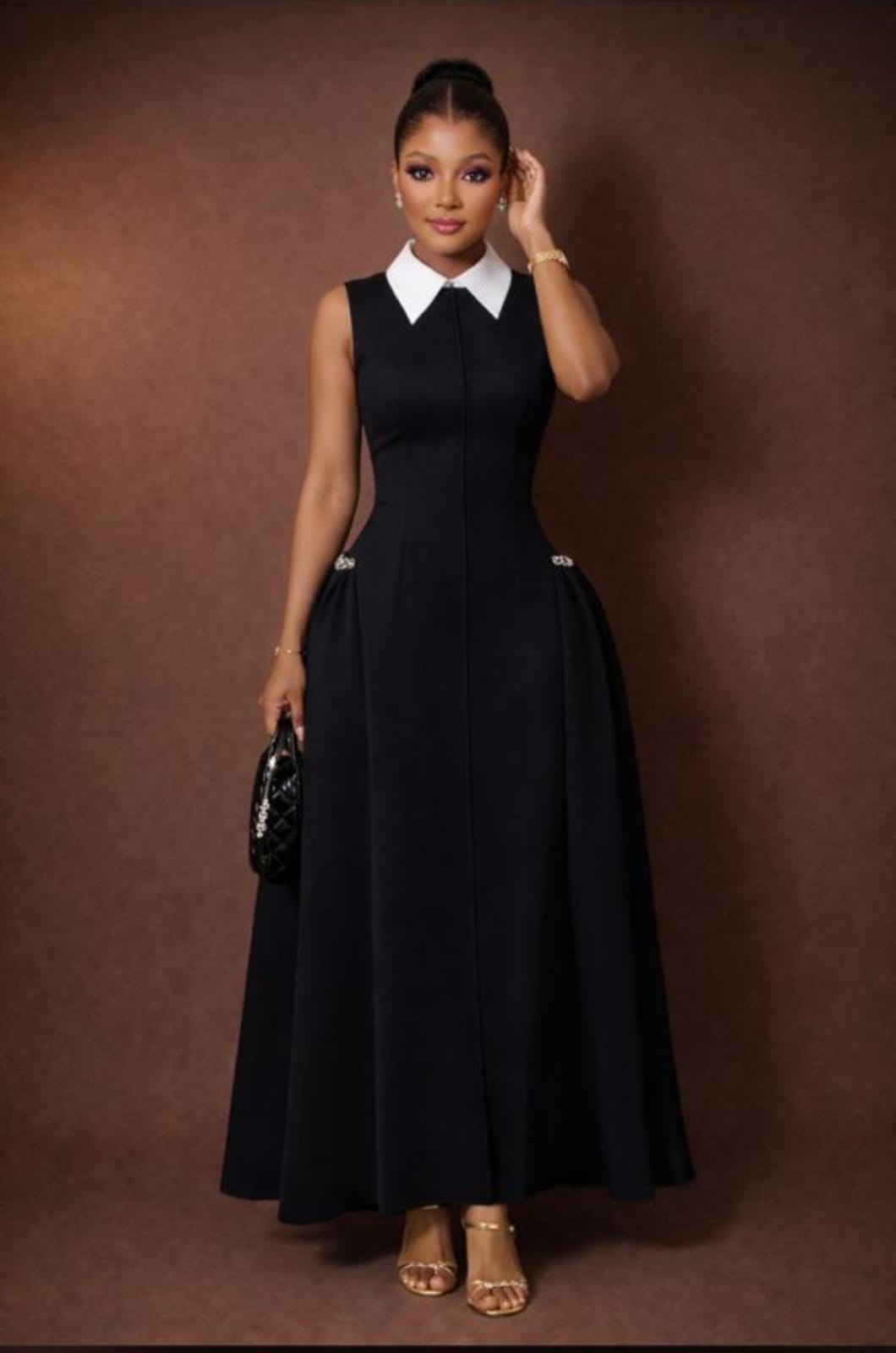 Classic Black Peter Pan Collar Dress